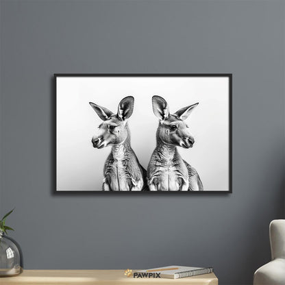 Monochrom Couple Schwarz-Weiß Tierposter