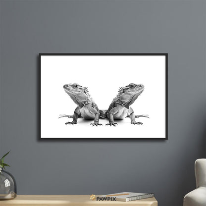 Monochrom Couple Schwarz-Weiß Tierposter