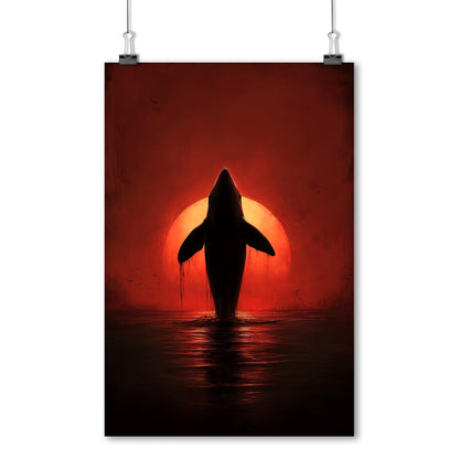 Red Sun Whale - Poster