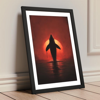 Red Sun Whale - Poster