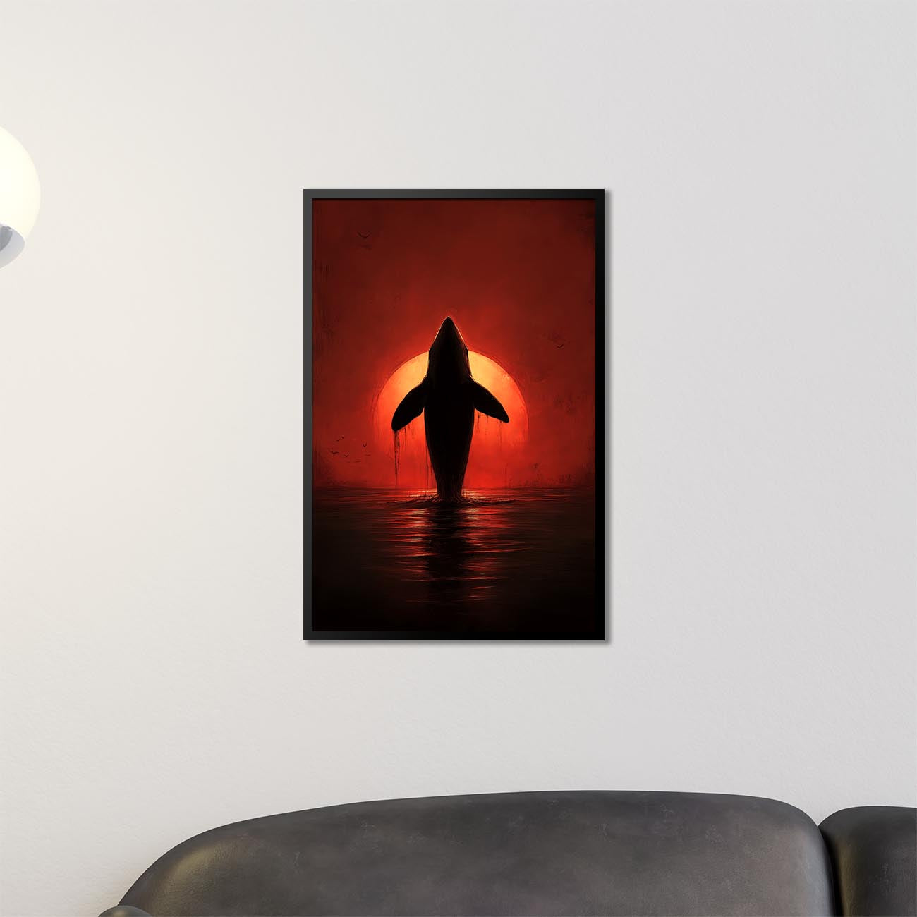 Red Sun Whale - Poster