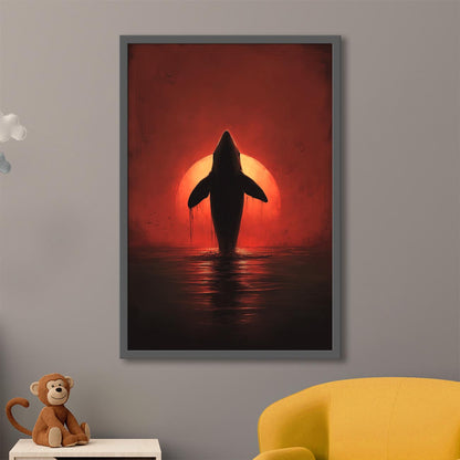 Red Sun Whale - Poster
