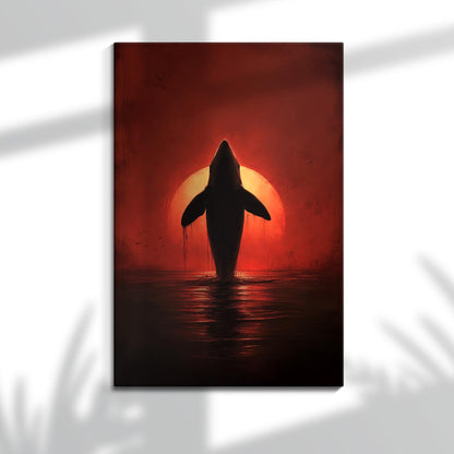 Red Sun Whale - Poster