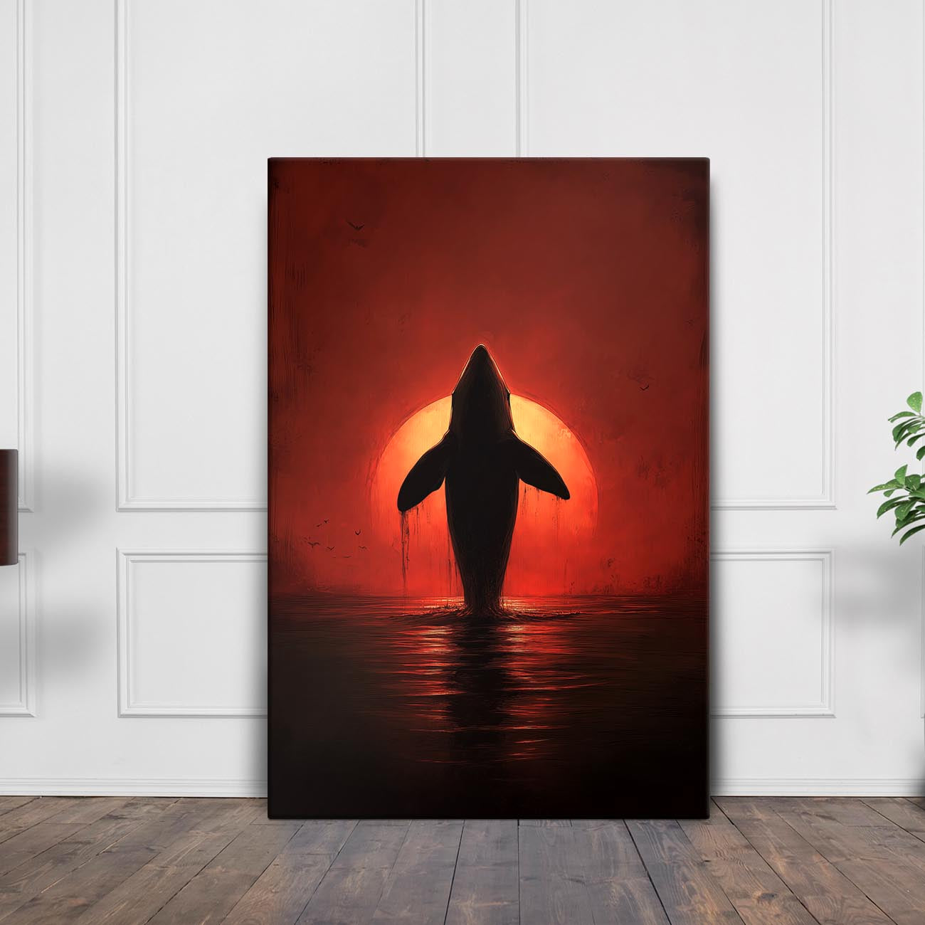 Red Sun Whale - Poster