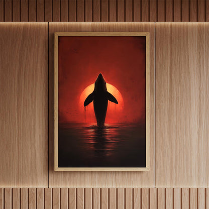 Red Sun Whale - Poster