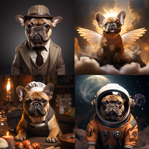 Werbebild, das den Prozess der Gestaltung von individuellen Haustier-Porträts bei PawPix.de betont.