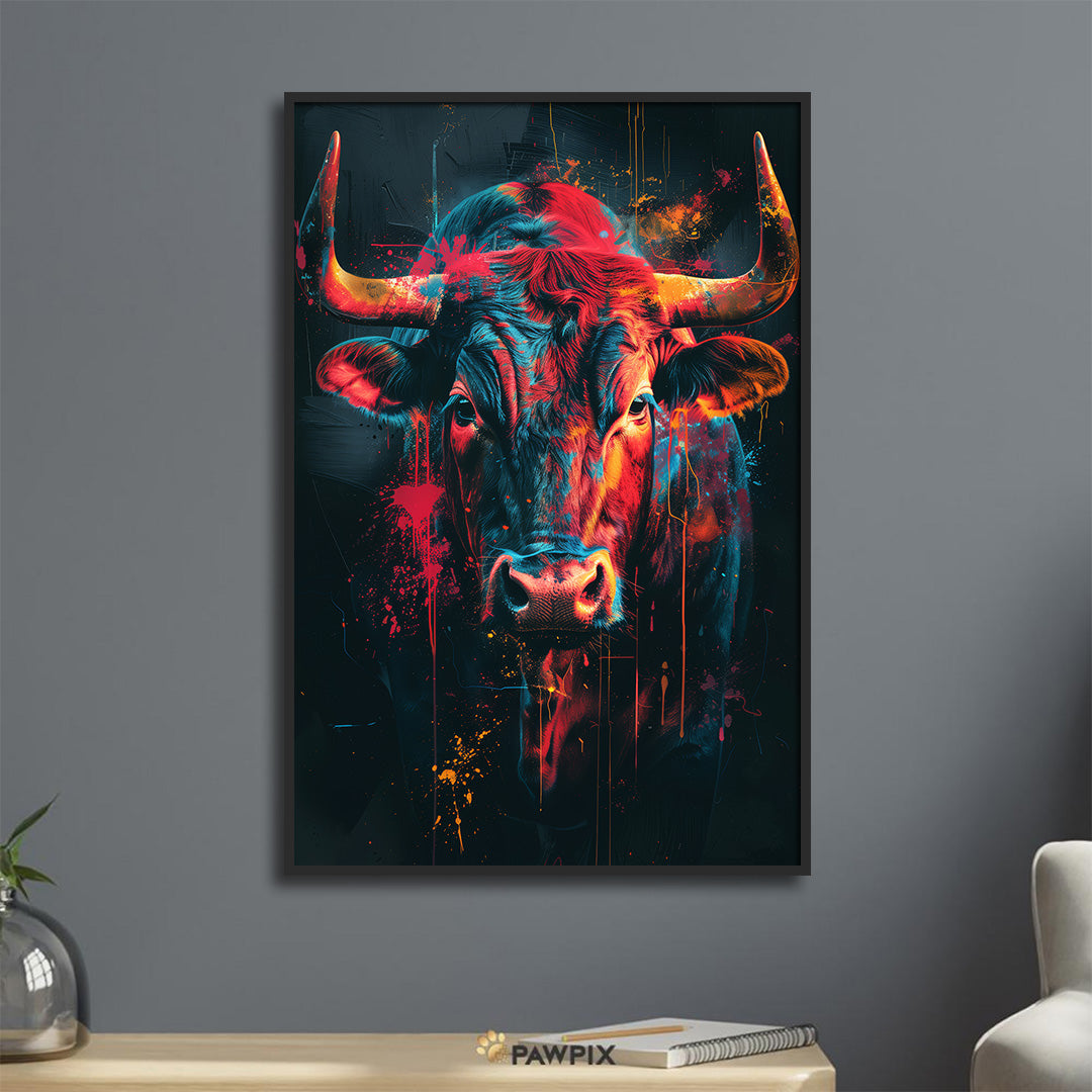 Color Bull - Abstraktes Stier Poster