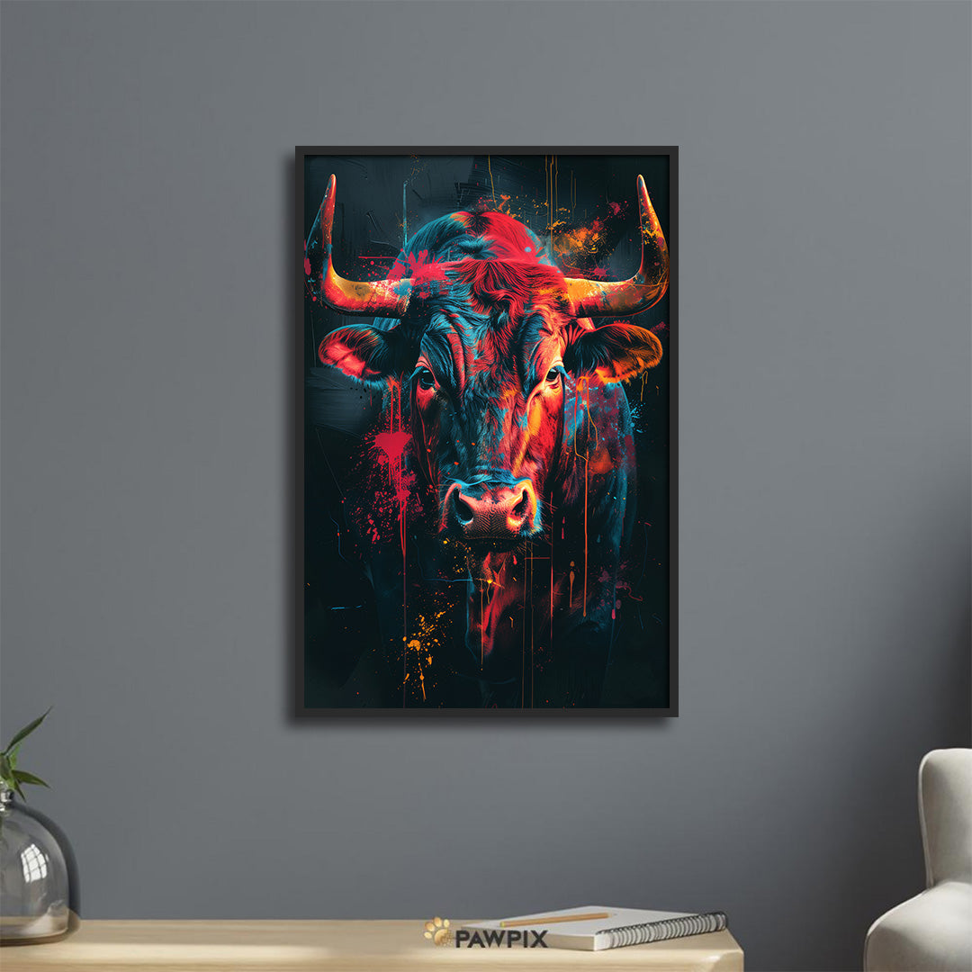 Color Bull - Abstraktes Stier Poster