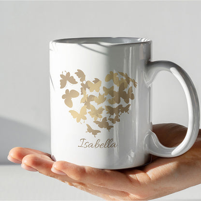 Personalisierte Schmetterling-Herz Tasse