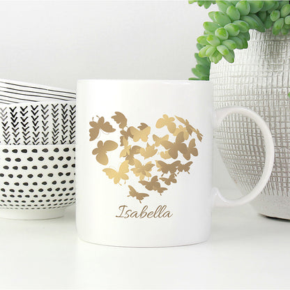 Personalisierte Schmetterling-Herz Tasse