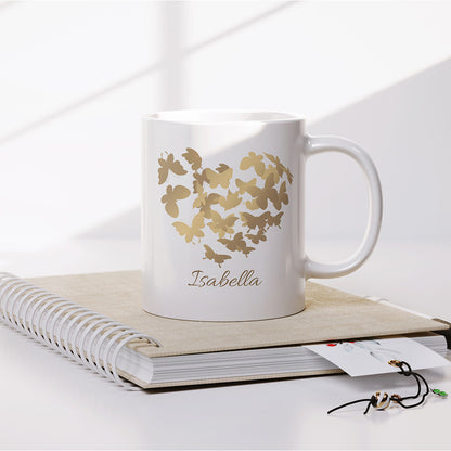 Personalisierte Schmetterling-Herz Tasse