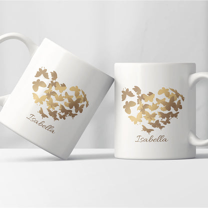 Personalisierte Schmetterling-Herz Tasse